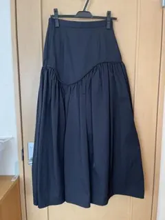 ジャガードボリュームギャザースカート 黒のサムネイル