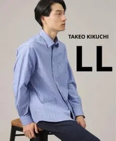 ＊美品＊【TAKEO KIKUCHI】100／2ストライプレギュラーカラーシャツのサムネイル