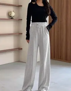 スウェットパンツ　ピンタック