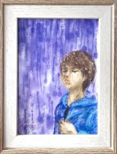 『雨に願いを』デジタル画  2L判.額入り