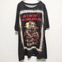 ハロウィン グラフィック Tシャツ 半袖 プリント キャラクター M 黒 ホラー