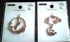 猫と花・猫と月レジンクラフトチャームセット