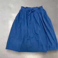 マリンフランセーズ　膝丈フレアスカート　青　ウェストゴム入り　カジュアル