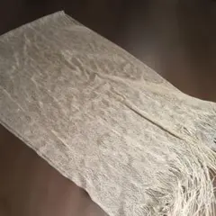 アイボリー レース フリンジ ストール