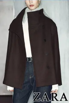 ZARA ソフトハイネックベルトコート S | Mercari