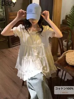 シーイン　ワンピース　ペプラム　トップス　ドット　シアートップス　シャツ