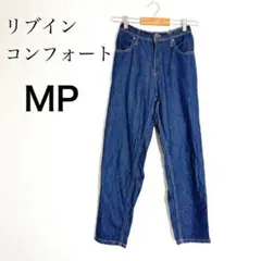 リブインコンフォート デニムパンツ MP ワイ 綿100％ ウエストゴム 楽ちんのサムネイル