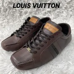 LOUISVUITTON ルイヴィトン 本革 レザースニーカー　サイドロゴ　茶色