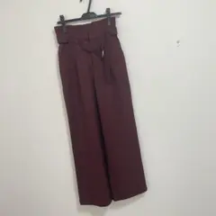 トーナル ウーリージョーゼットハイウエストワイドパンツ