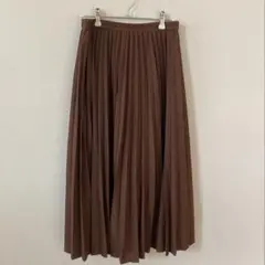 ユニクロ アコーディオンプリーツスカート ブラウン M