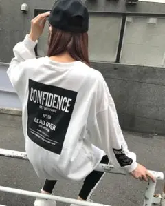 INGNI イング Back BoxロゴチュニックロングTシャツ プリントシャツ