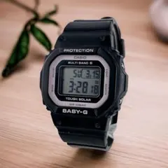 【美品】　CASIO BABY-G BGD-5650 電波ソーラー 黒　ピンク