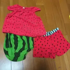 最終値下げ　スイカ柄ベビー服セット サイズ80