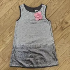 H&M シルバー スパンコール ノースリーブワンピース 110
