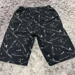 ハーフパンツ 150cm 黒白スプラッター 柄150