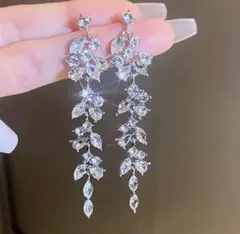 ピアス シルバー レディース アクセサリー 大ぶり ブライダルウェデング ロング