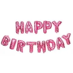 B7　バースデーバルーンHAPPY BIRTHDAY　バルーン　ピンク　生誕祭に