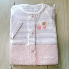 familiar ツーウェイオール 50〜60㎝ ピンク くま 女の子 ボーダー