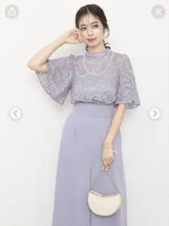 rite fete フラワーレースドッキングオールインワンドレス