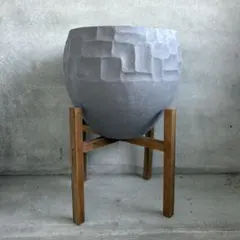 グレー 陶器植木鉢