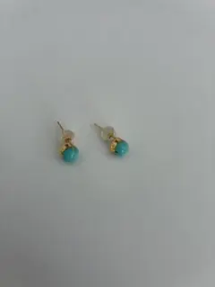 鮮やか！本物K18金WG[シトリン（黄水晶）]ピアス 4㎜ K14キャッチ付き 