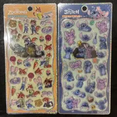 プチドロップステッカー プチドロ ズートピア＆スティッチ　2枚セット