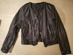 ライダースジャケット　レザー　豚革　レディース　38サイズ