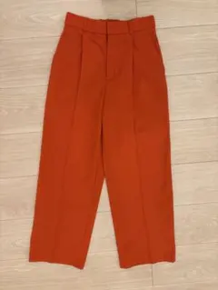 【美品】GU ジーユー　カットソースラックス　オレンジ　Lサイズ