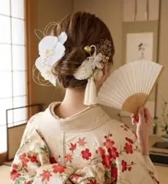 ♥成人式髪飾り ♥結婚式 二十歳のつどい 和装 高級造花 前撮り ヘッドドレス