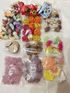 フラワーペップ造花 花びら 花芯 ウッドパーツ