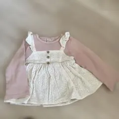 なち様専用　フタフタ　フリル付きオーバーオール風長袖トップス