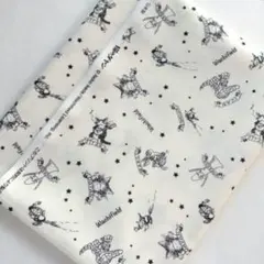 わちふぃーるど 猫のダヤン オックス生地 オフホワイト キャラクター生地 はぎれ