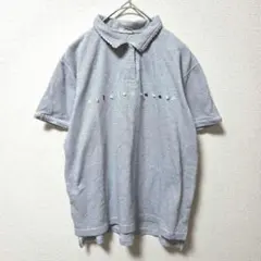 ellesse 半袖ポロシャツ L グレー刺繍 エレッセ