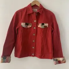 PINK HOUSE ピンクハウス　デニムジャケット パッチワーク　赤　レッド