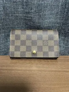 【美品】LOUIS VUITTON　ダミエ　ポルトモネビエトレゾール　折り財布