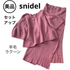 美品★スナイデル　羊毛 ラクーン ウールニット　セットアップ　アンサンブル　変形