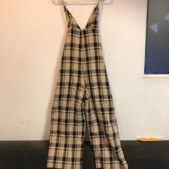 160cm　サロペット　秋冬用？オーバーオール？　つなぎ チェック　女の子