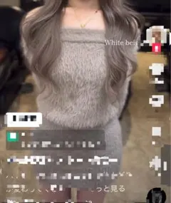 GYDA オフショルデザインシャギーニットワンピース