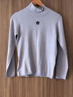 MARY QUANTブルータートルネック セーター 花刺繍