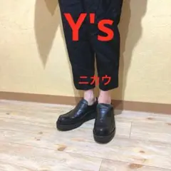 Y's ワイズ 黒 牛革 厚底 スリッポンタイプ レザーシューズのサムネイル