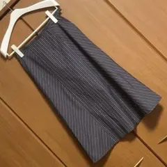 青系ストライプ Ａラインスカート