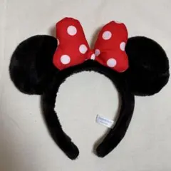 ミニーマウス カチューシャ 赤い水玉リボン