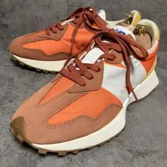 未使用級　ニューバランス　スニーカー　327　オレンジ　厚底　2386