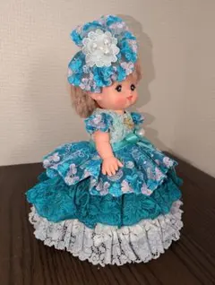 手作り　メルちゃん　グリーンドレス　3点セット　No.57