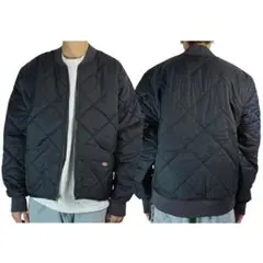 L新品ディッキーズdickiesネイビー紺キルティング中綿ジップジャケット