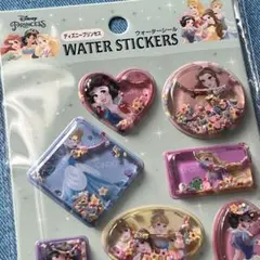 ③ディズニープリンセス❤️ウォーターシール【品薄】シール帳　ラメ　立体　1点セリア