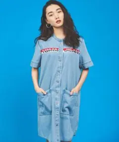 TOMMY JEANS☆ロゴカフタンワンピース L