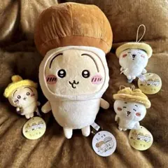 ちいかわ きのこ着ぐるみBIGぬいぐるみ　ウサギ 秋だもんマスコット全3種セット