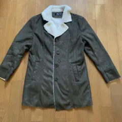 ボア襟付きオリーブジャケット Lサイズ
