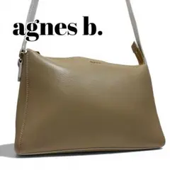 agnes b. アニエスベー レザー ショルダーバッグ グレージュ